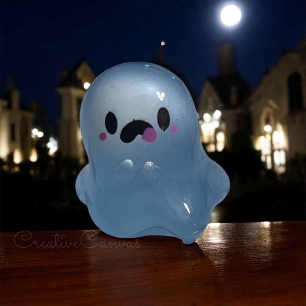 Scared Blue Glow In The Dark Ghost Figurine